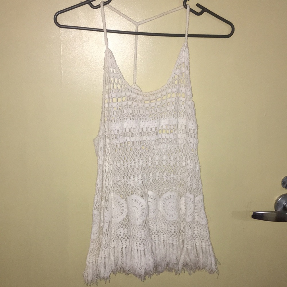 White, crochet tank top